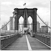 Brooklyn Bridge Flag Wall Art in Black & White